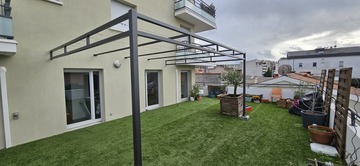 Pergola acier thermolaqué avec filins inox Pergola acier thermolaqué avec filins inox