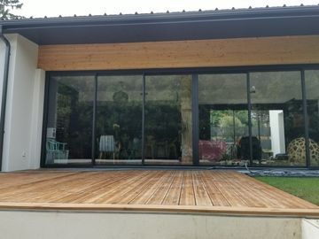 Terrasse bois sur structure acier